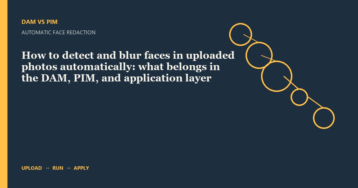 How to detect and blur faces in uploaded photos automatically: what belongs in the DAM, PIM, and application layer
