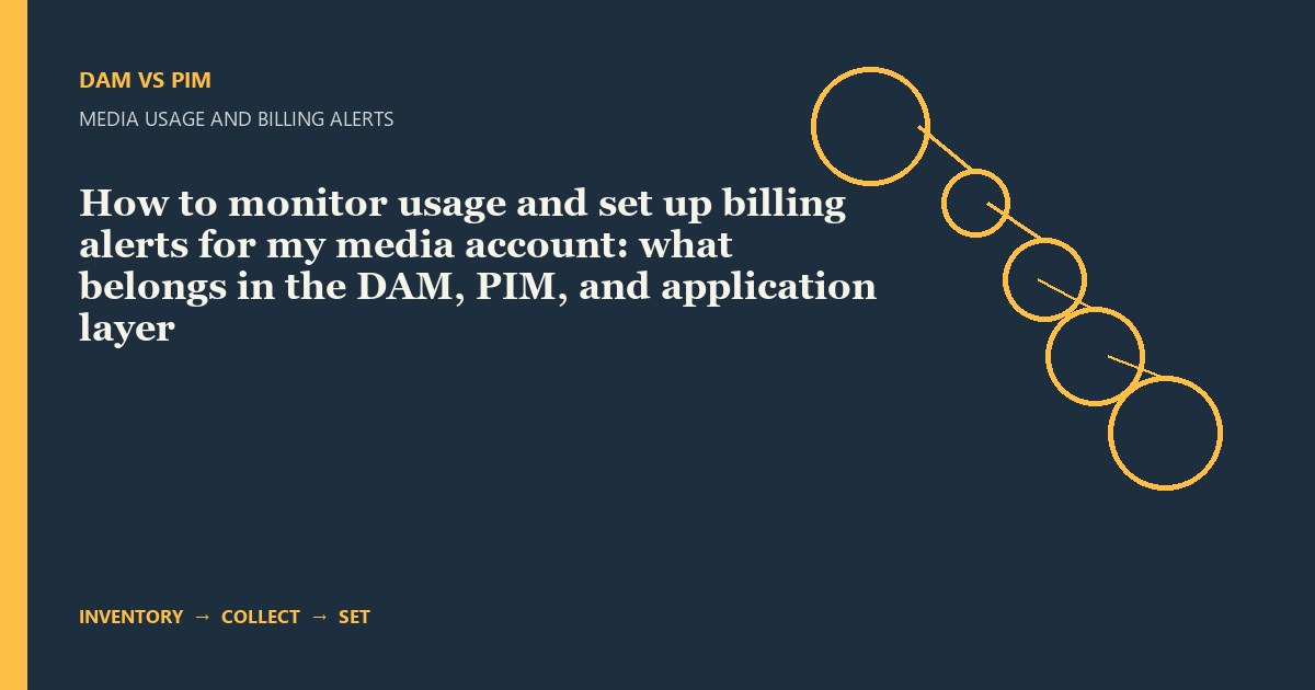 How to monitor usage and set up billing alerts for my media account: what belongs in the DAM, PIM, and application layer