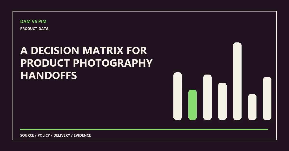 A decision matrix for product photography handoffs